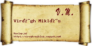 Virágh Miklós névjegykártya