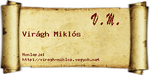 Virágh Miklós névjegykártya