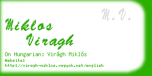 miklos viragh business card